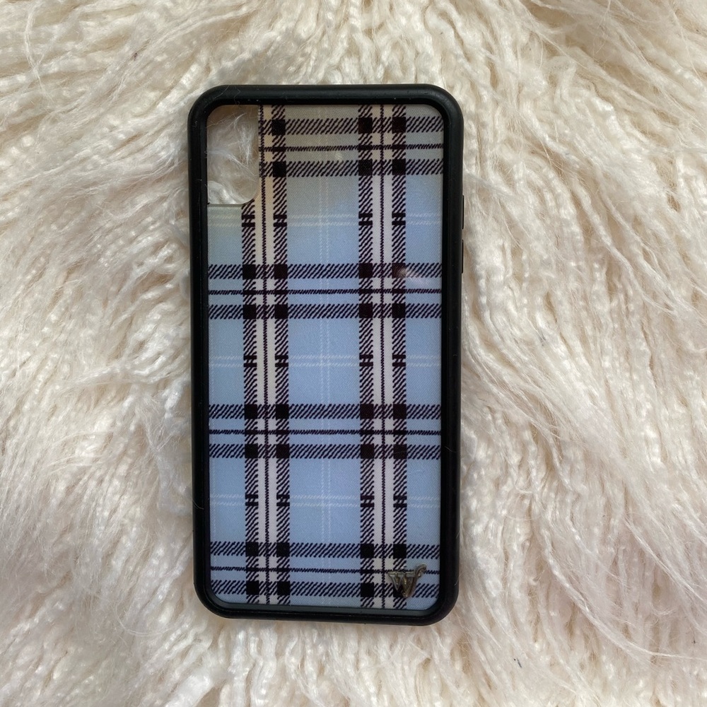 BLUE PLAID WILDFLOWER PHONE CASE
